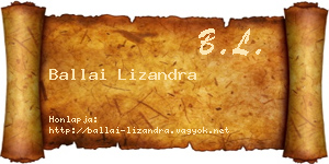 Ballai Lizandra névjegykártya
